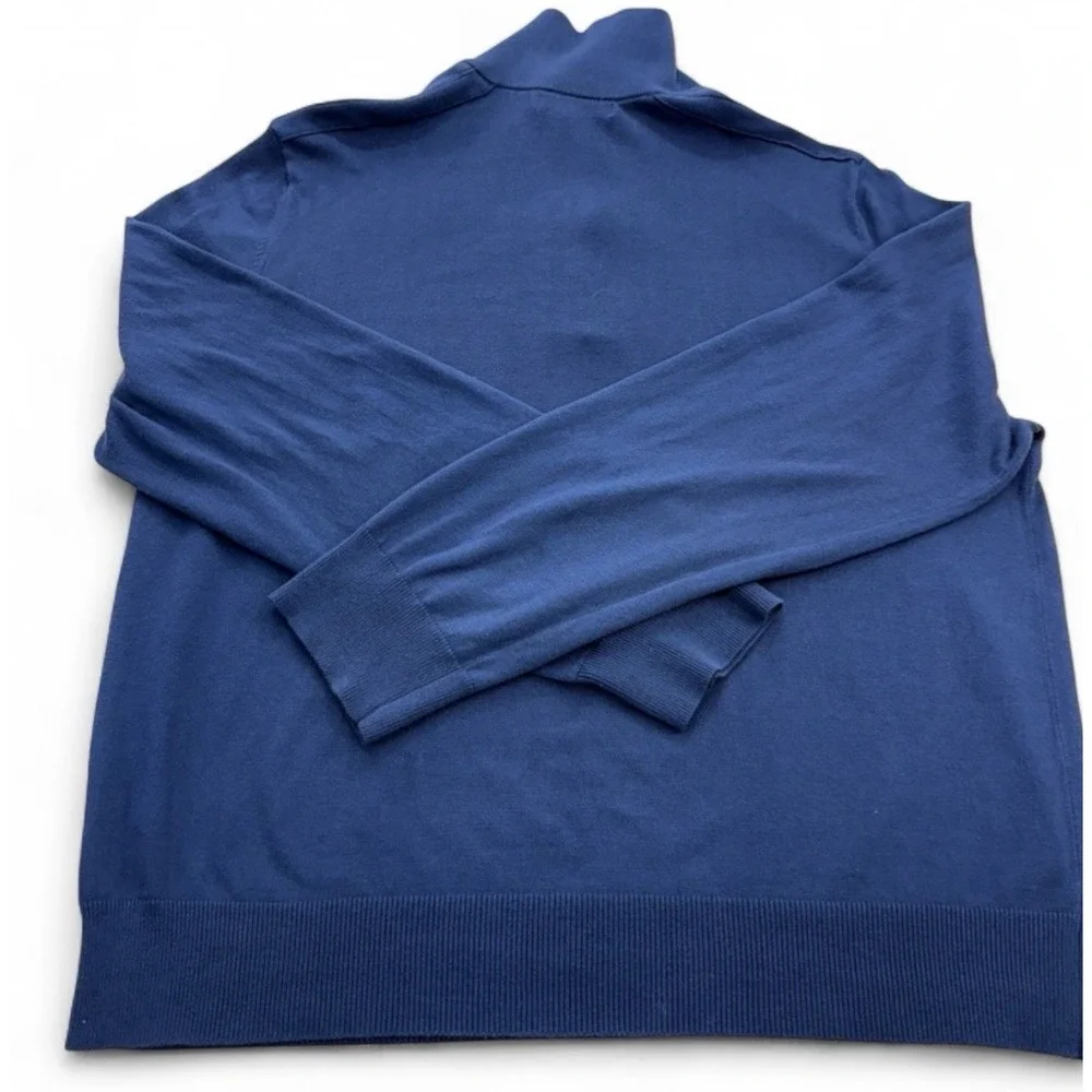 Banana Republic Silk Cashmere Cotton Blend Quarter Zip Blue Men's XL